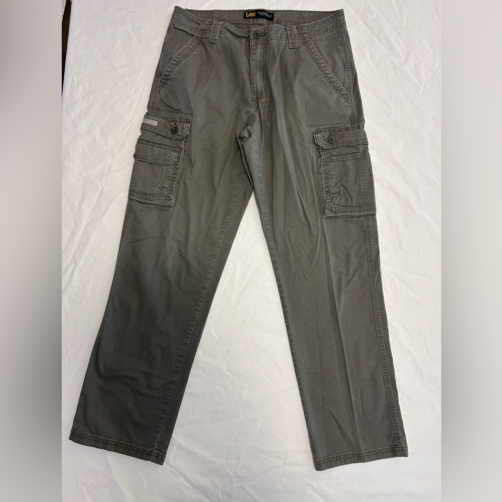 LEE Cargo Workwear Trousers Grey Mens W32 L32